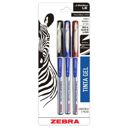 Imagen de BOLIGRAFO MEDIANO GEL BLT C/3 SURTIDOS J-ROLLER LE