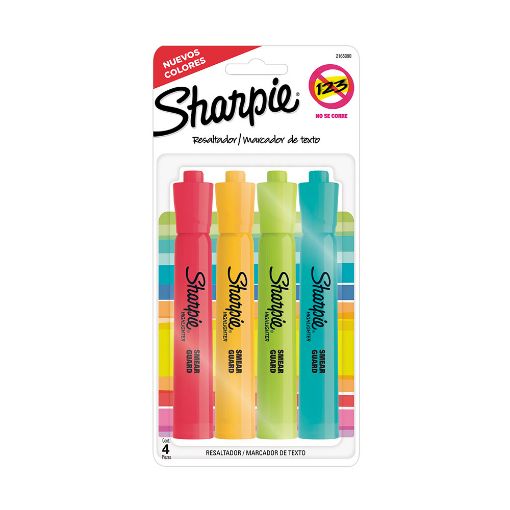 Imagen de MARCATEXTOS SURTIDOS 4CT SHARPIE TANK