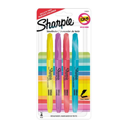 Imagen de MARCATEXTOS POCKET 4CT SURTIDOS SHARPIE