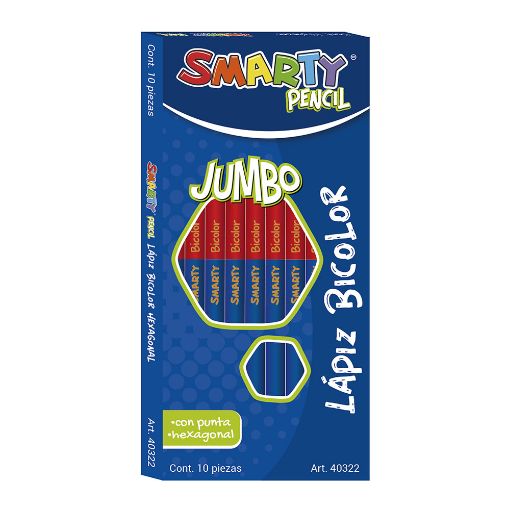 Imagen de LAPIZ BICOLOR HEXAG JUMBO SMARTY CJA CON 10