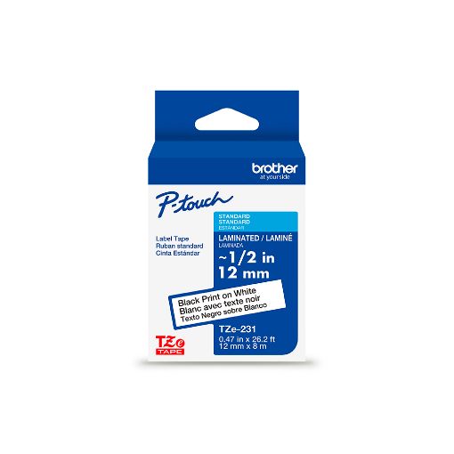 Imagen de CINTA PARA ROTULADOR PT1800 NGRO/BLCO 12MM